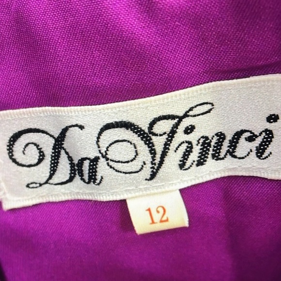 Size 12 Purple jeweled q ruching dress - Picture 3 of 3